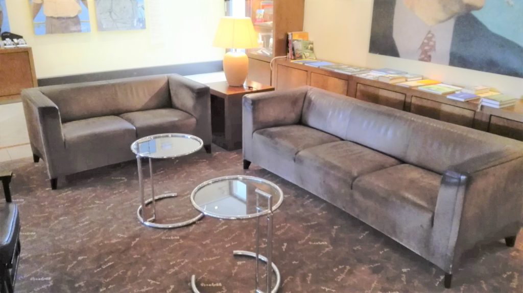 Ledersofa umfärben - vorher